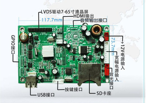 Metro de Volledige HD Tribune Alleen LCD Raad van PCB/Decoderende Hoofdraad voor de Bestuurder van de ADVERTENTIEspeler